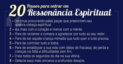 20 Passos para entrar em Ressonância Espiritual, por Carlos Torres