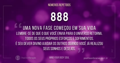 Significado do Número 888: Você está alinhado com o Universo e o Criador, por Mind Your Body Soul